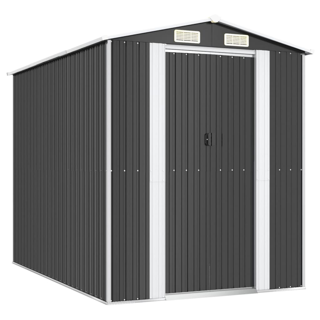 Capanno da Giardino Antracite 192x274x223 cm in Acciaio Zincato - homemem39