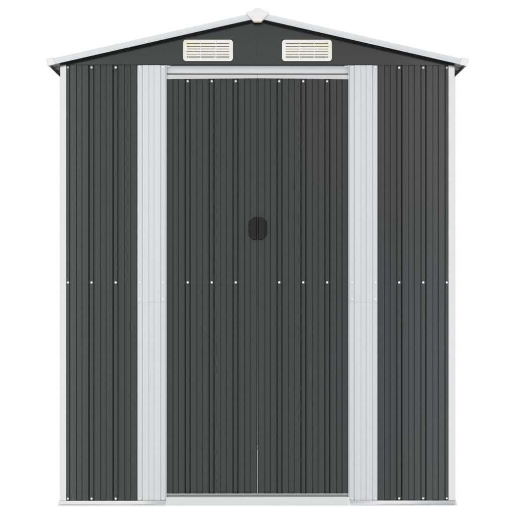 Capanno da Giardino Antracite 192x357x223 cm in Acciaio Zincato - homemem39