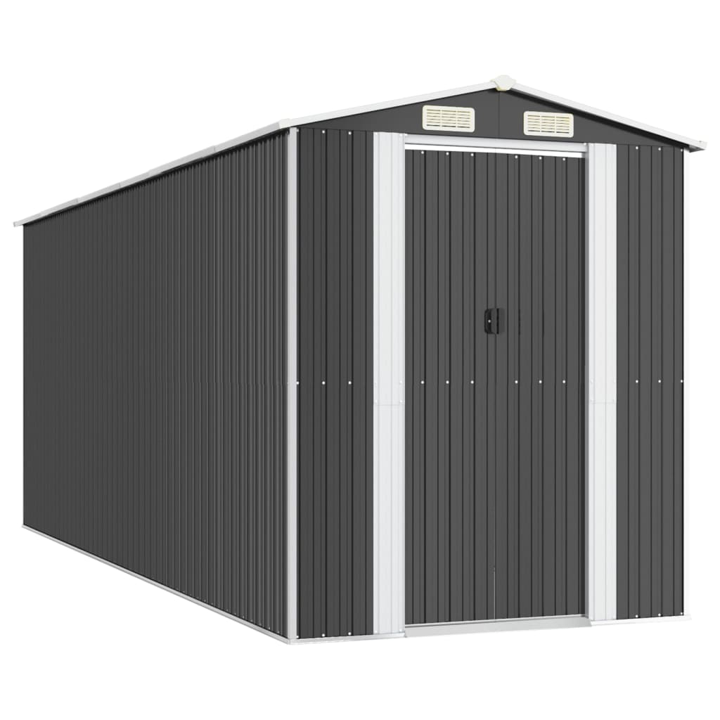 Capanno da Giardino Antracite 192x523x223 cm in Acciaio Zincato - homemem39