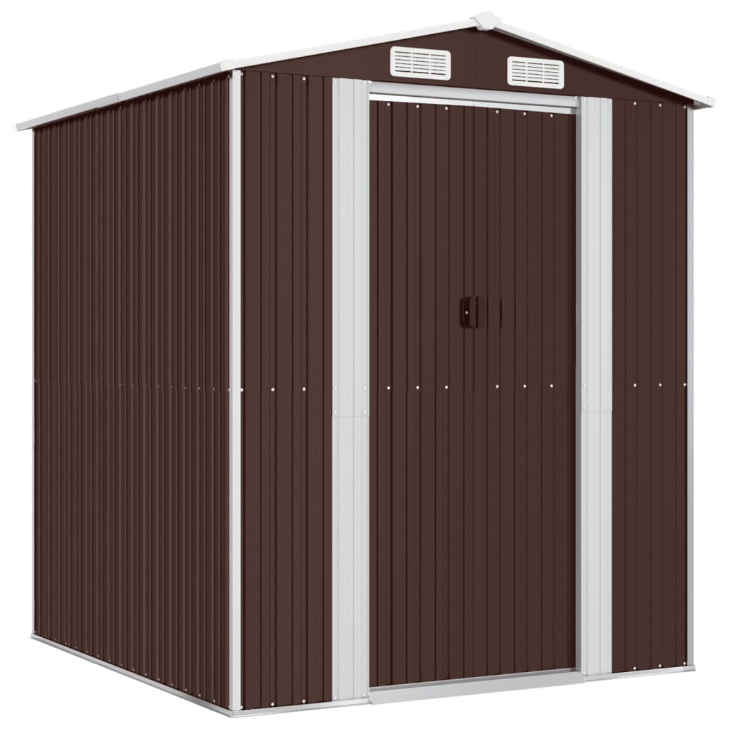 Capanno da Giardino Marrone Scuro 192x191x223cm Acciaio Zincato - homemem39