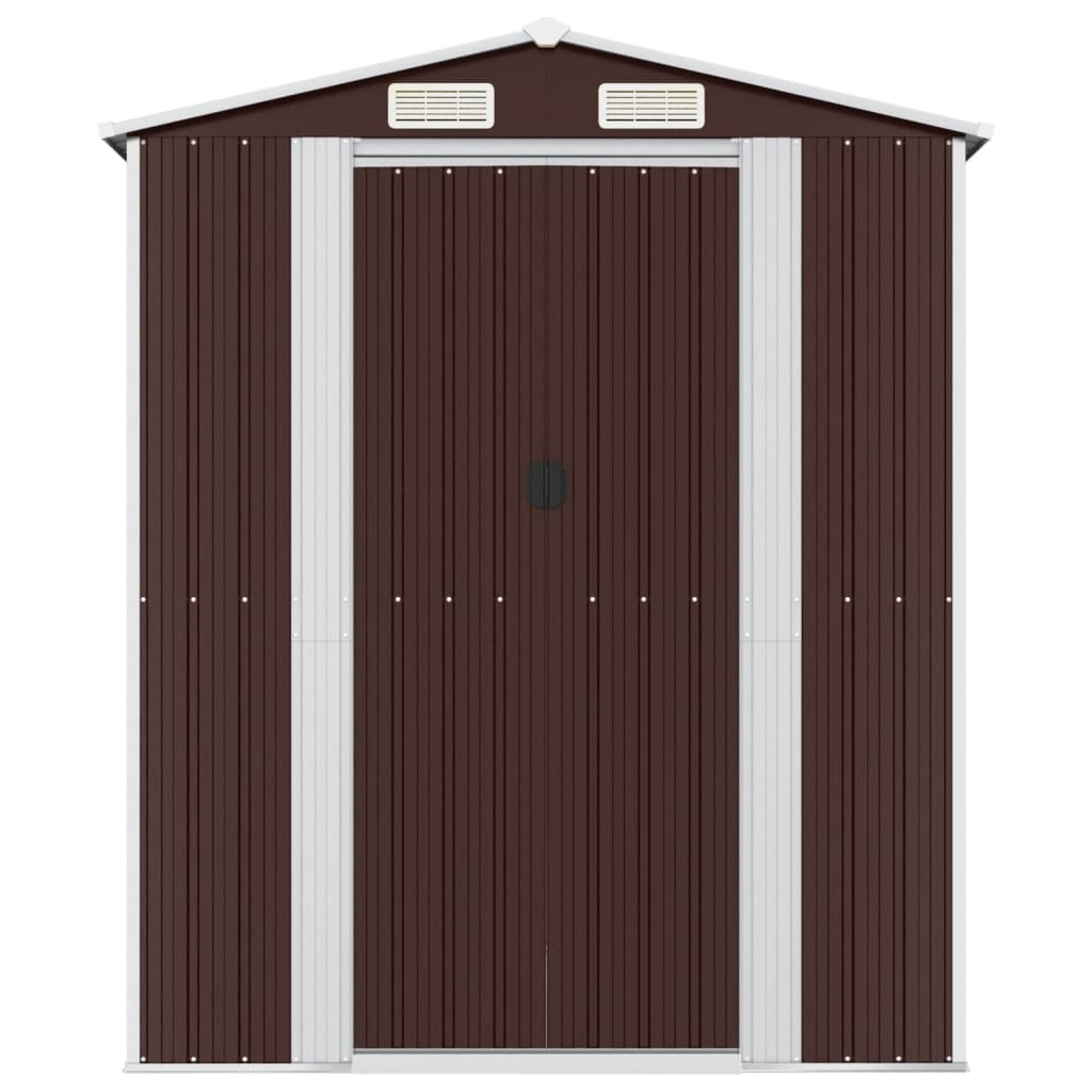Capanno da Giardino Marrone Scuro 192x191x223cm Acciaio Zincato - homemem39