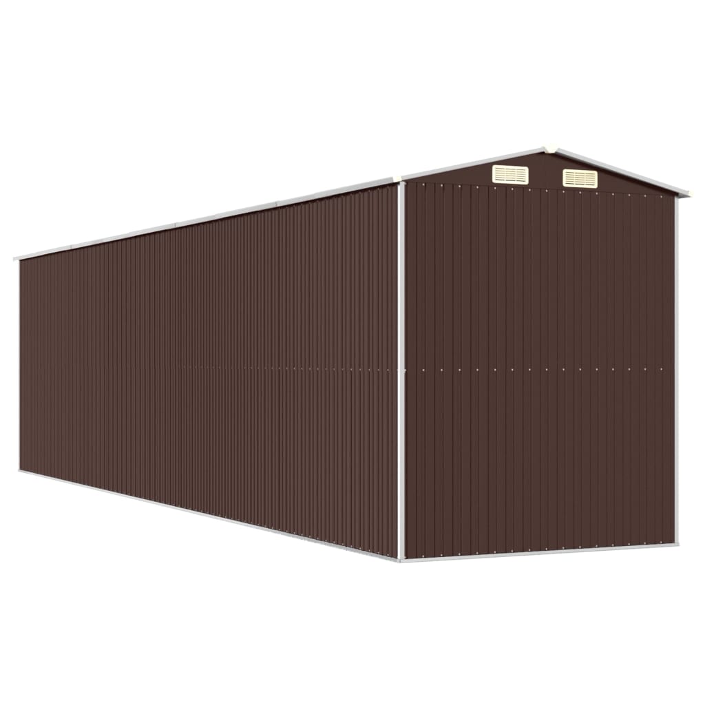 Capanno da Giardino Marrone Scuro 192x772x223cm Acciaio Zincato - homemem39