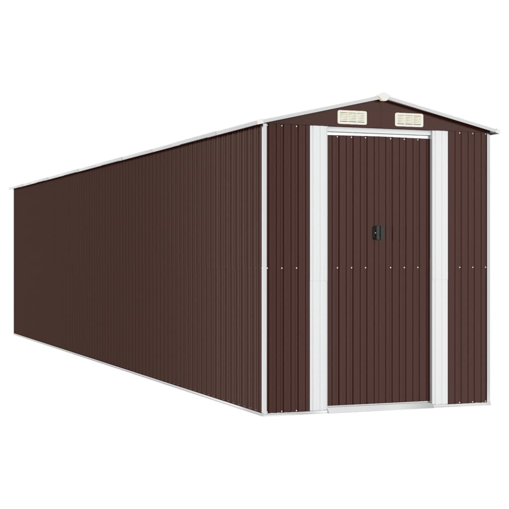 Capanno da Giardino Marrone Scuro 192x938x223cm Acciaio Zincato - homemem39
