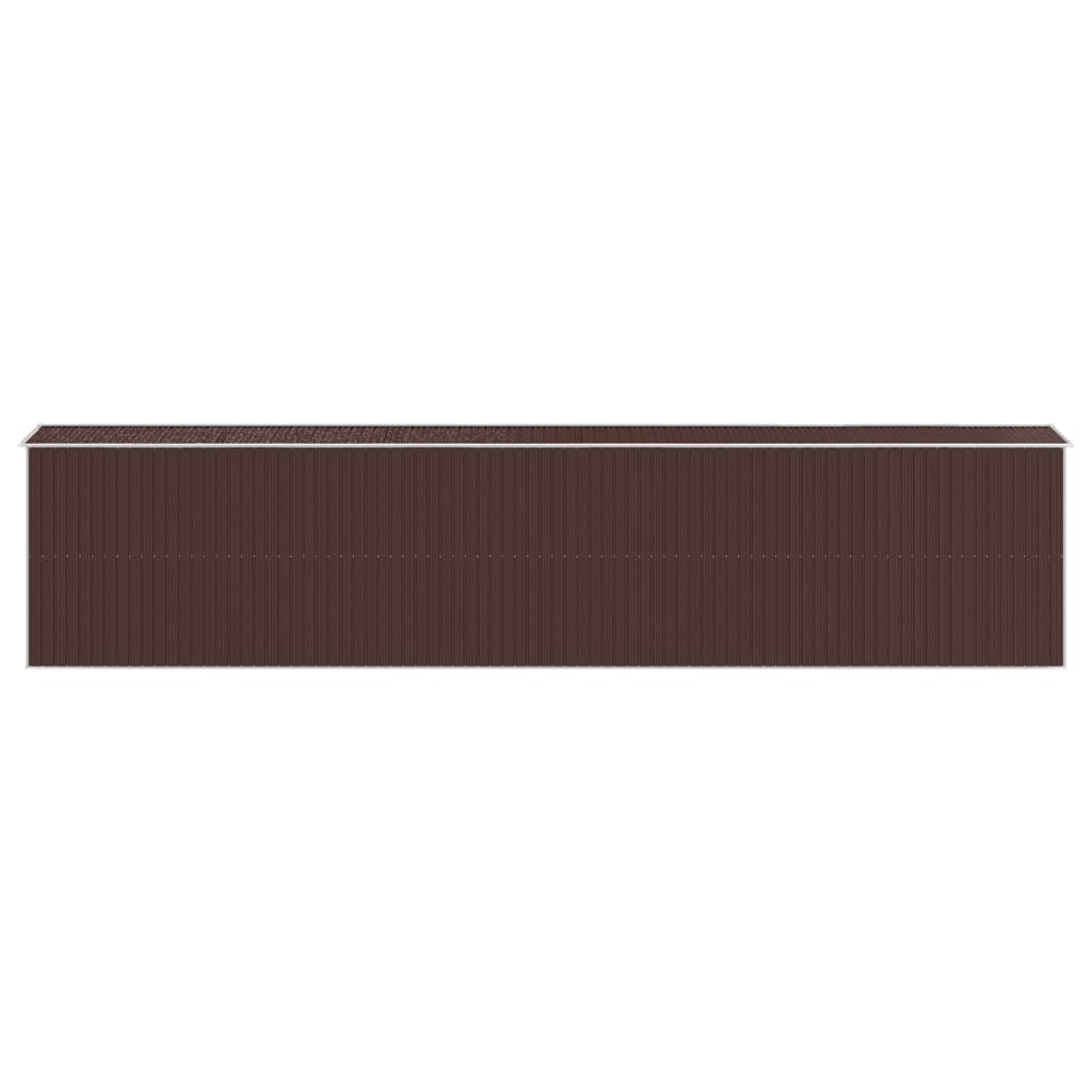 Capanno da Giardino Marrone Scuro 192x938x223cm Acciaio Zincato - homemem39