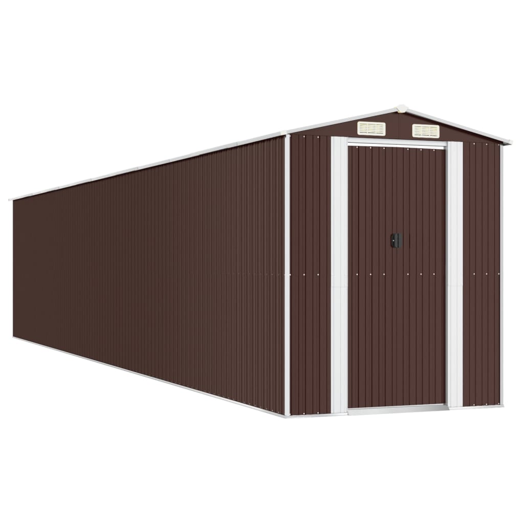 Capanno Giardino Marrone Scuro 192x1021x223 cm Acciaio Zincato - homemem39