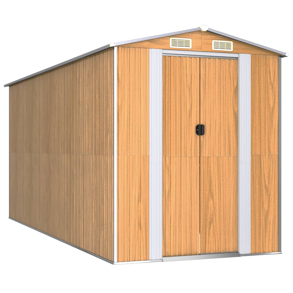 Capanno Giardino Marrone Chiaro 192x440x223 cm Acciaio Zincato - homemem39