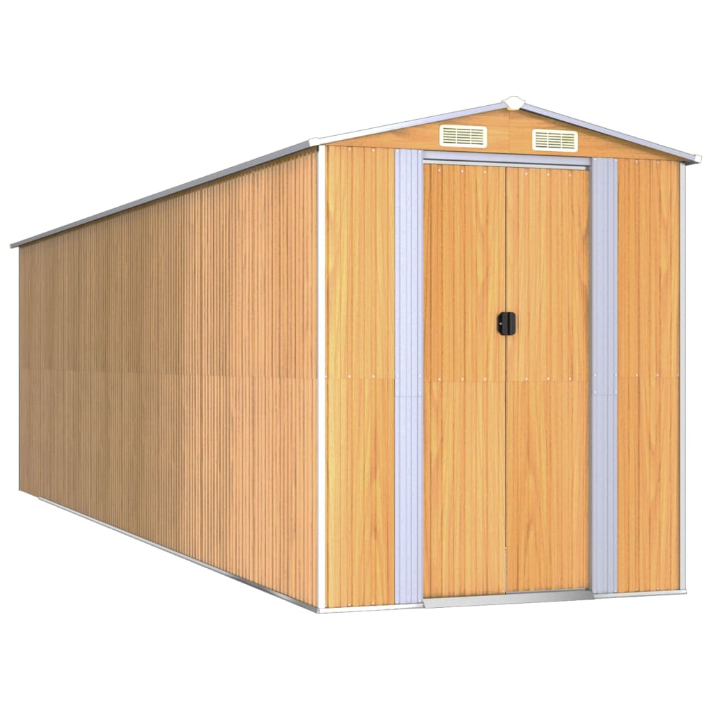 Capanno Giardino Marrone Chiaro 192x689x223 cm Acciaio Zincato - homemem39