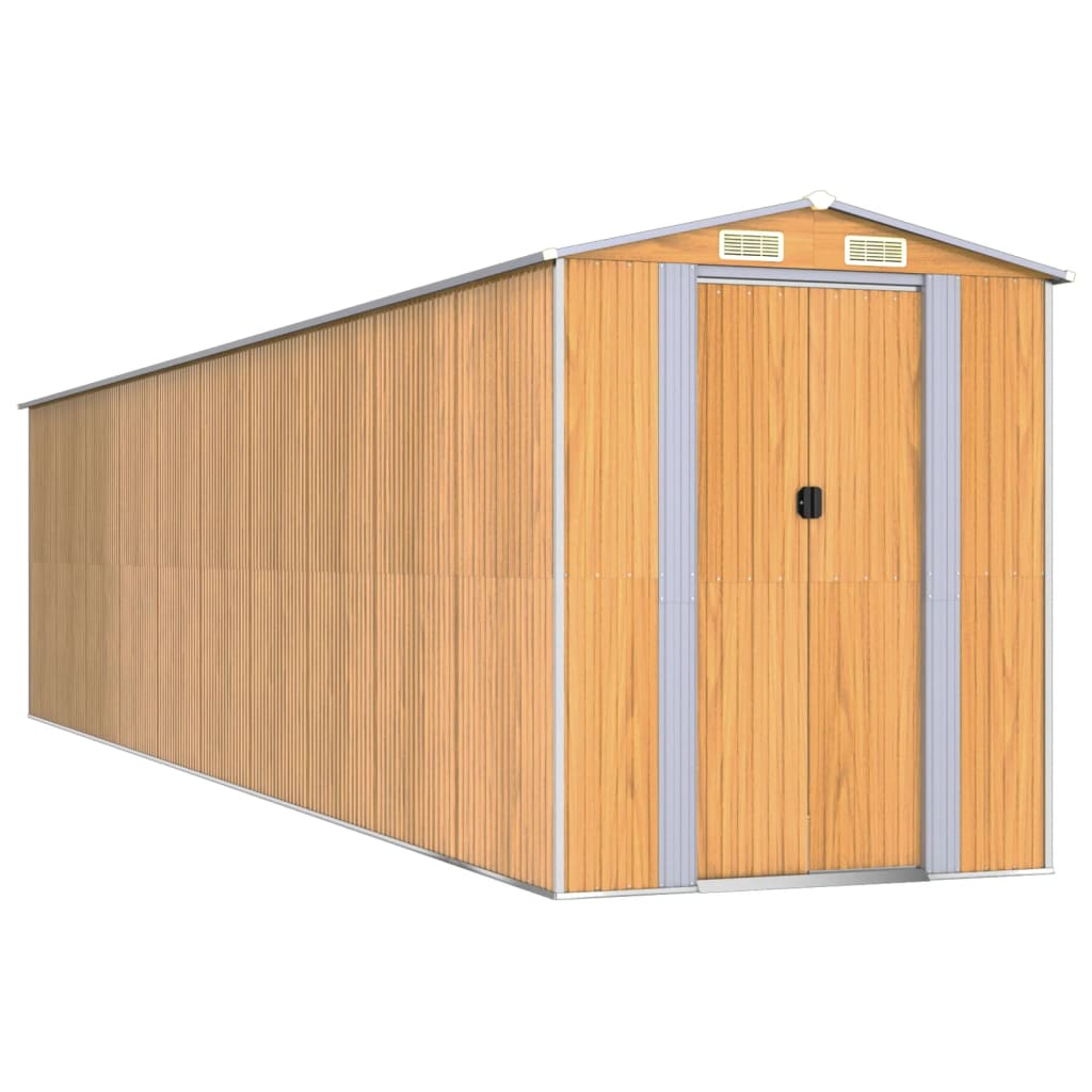 Capanno Giardino Marrone Chiaro 192x855x223 cm Acciaio Zincato - homemem39