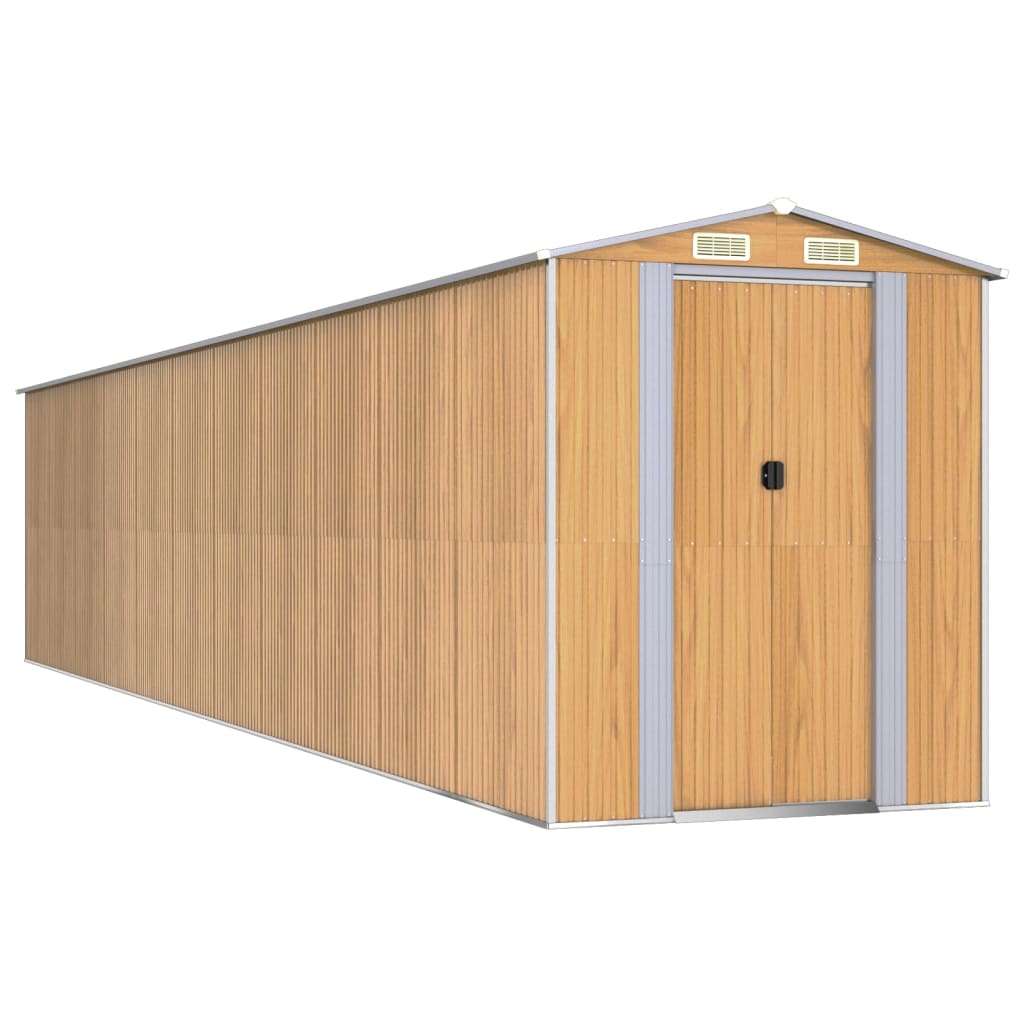 Capanno Giardino Marrone Chiaro 192x938x223 cm Acciaio Zincato - homemem39