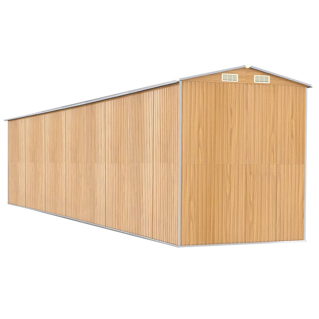 Capanno Giardino Marrone Chiaro 192x938x223 cm Acciaio Zincato - homemem39