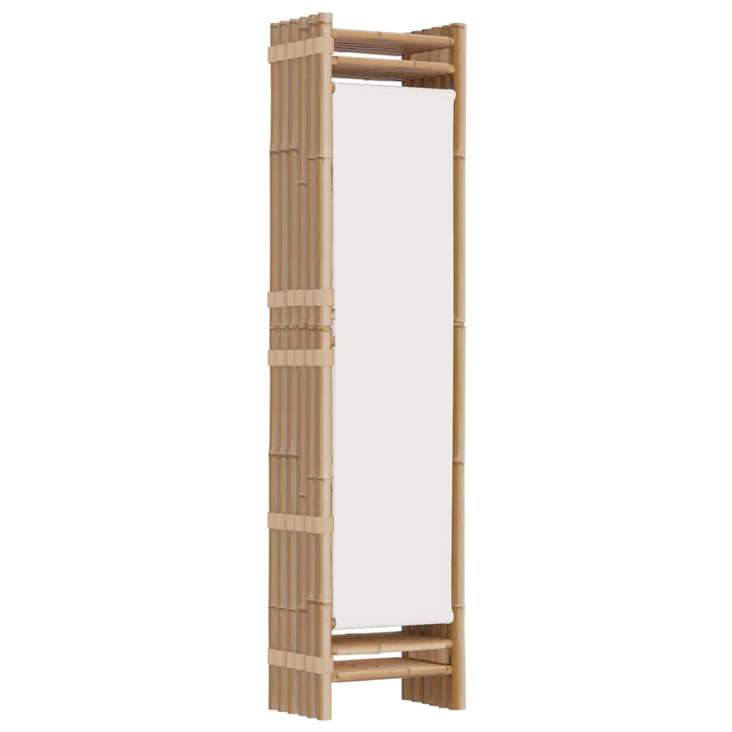 Divisorio Ambienti 6 Pannelli Pieghevole 240 cm Bambù e Tela - homemem39