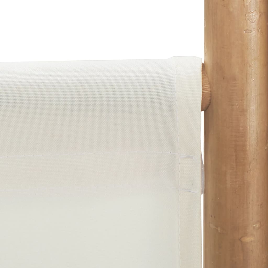 Divisorio Ambienti 6 Pannelli Pieghevole 240 cm Bambù e Tela - homemem39