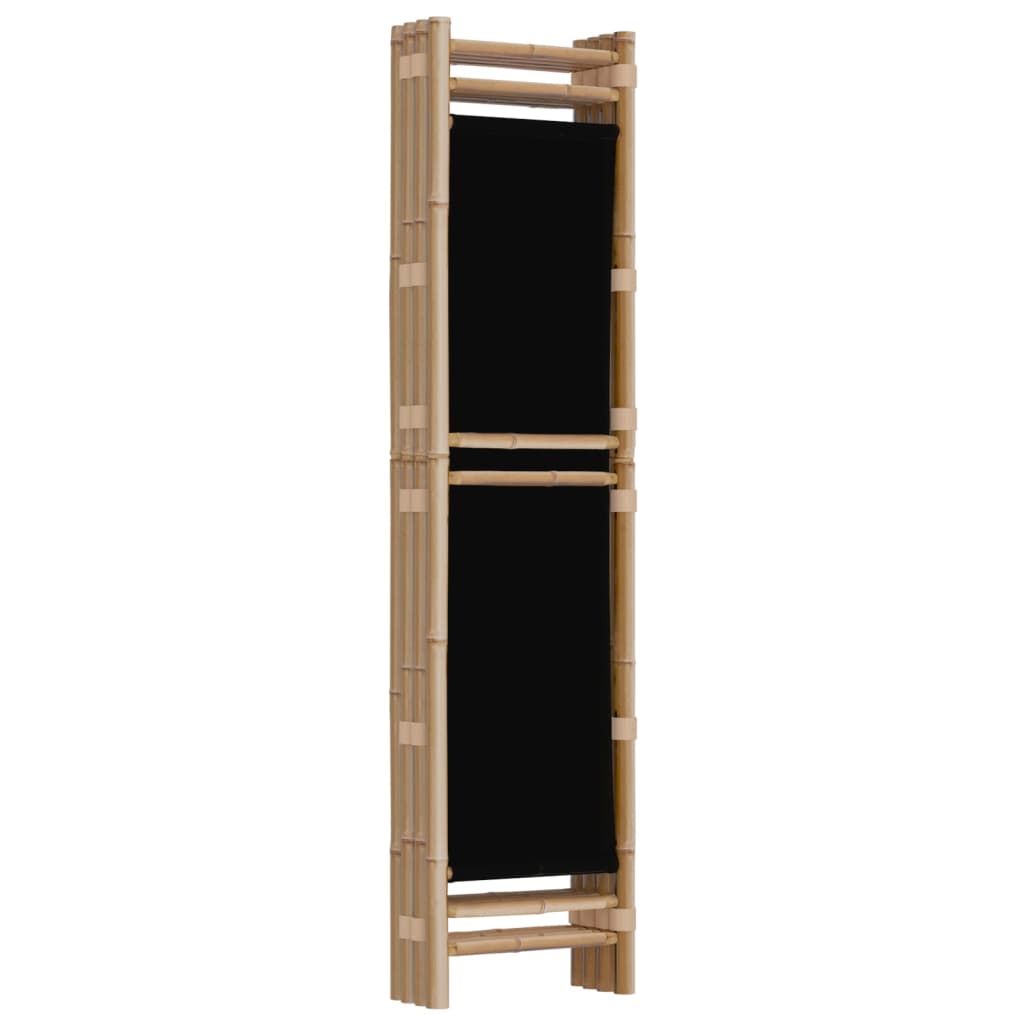 Divisorio Ambienti 4 Pannelli Pieghevole 160 cm Bambù e Tela - homemem39