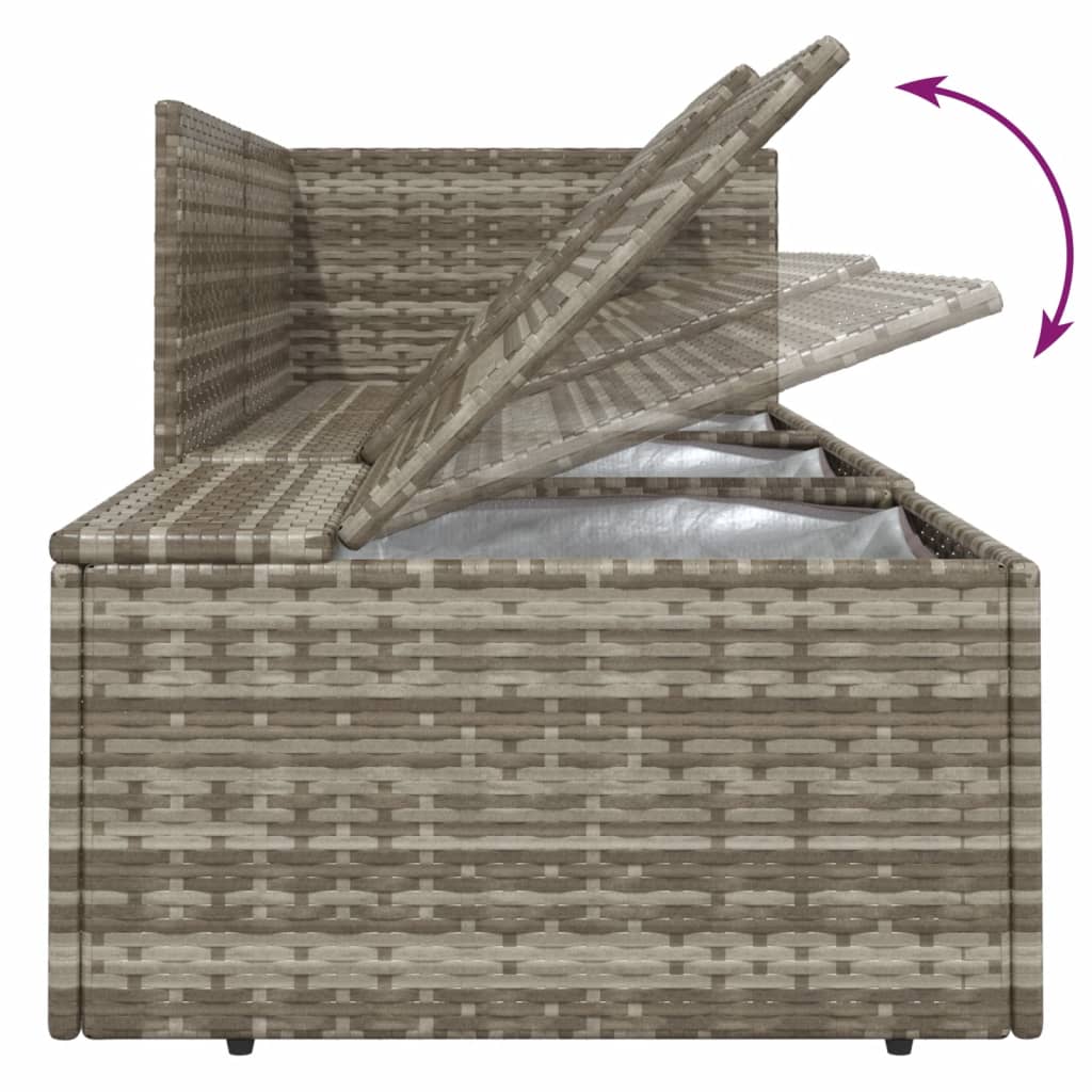 Set Divani da Giardino 4 pz con Cuscini in Polyrattan Grigio - homemem39