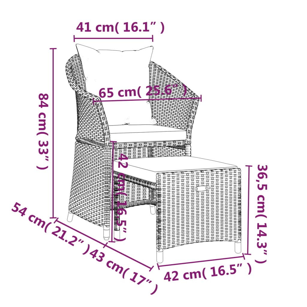 Set di Divani da Giardino 2 pz con Cuscini in Polyrattan Grigio | homemem39