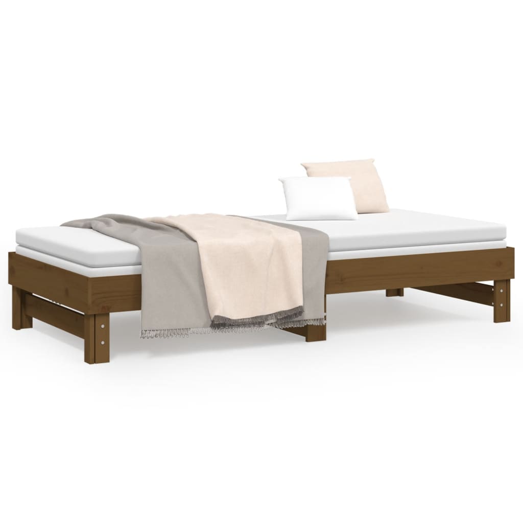 Dormeuse Estraibile senza Materasso Marrone Ambra 2x(90x200) cm - homemem39