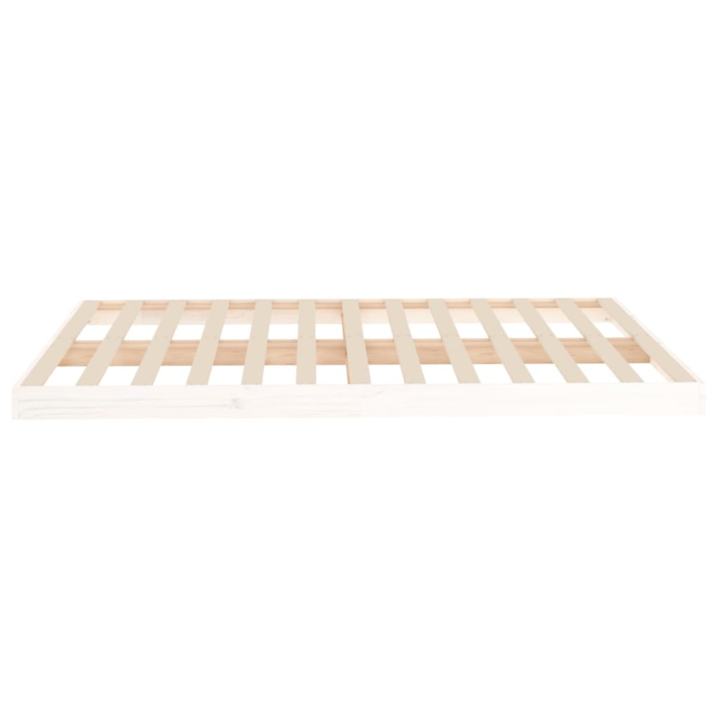 Letto senza Materasso Bianco 140x190 cm Legno Massello di Pino - homemem39