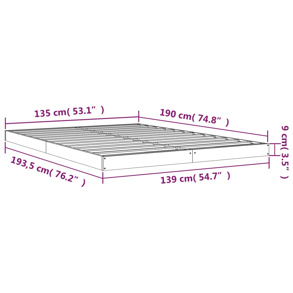 Giroletto 135x190 cm Double in Legno Massello di Pino | homemem39