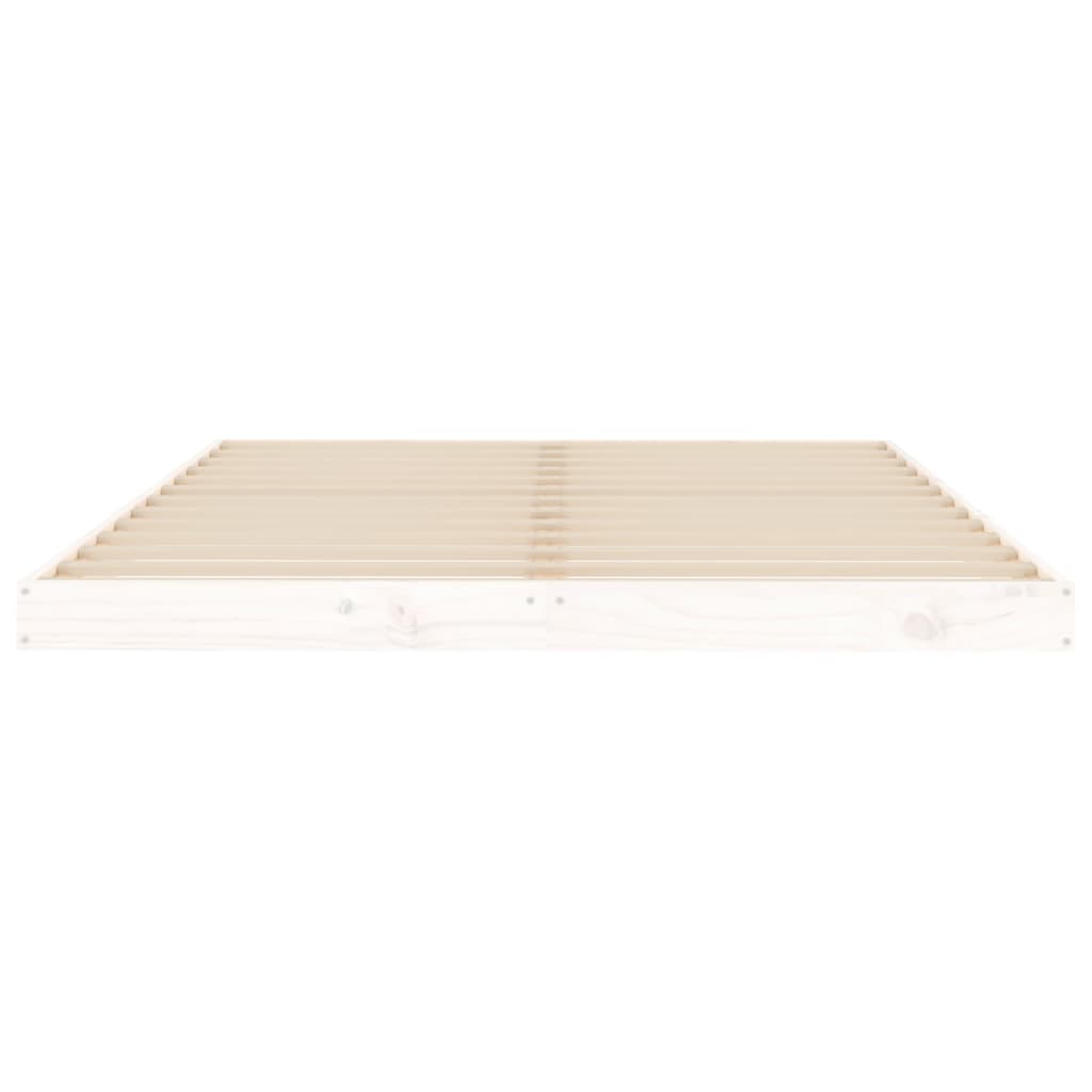 Letto senza Materasso Bianco 135x190 cm Legno Massello di Pino - homemem39