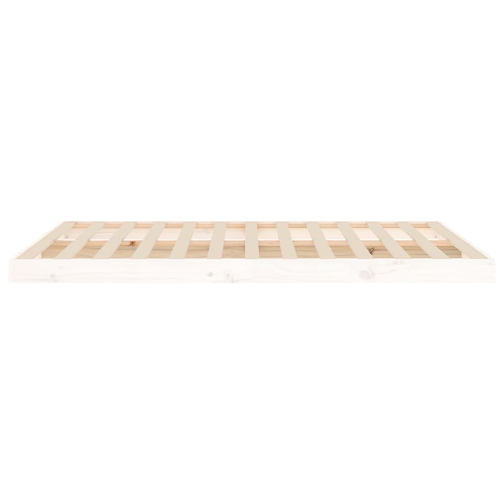 Letto senza Materasso Bianco 135x190 cm Legno Massello di Pino - homemem39
