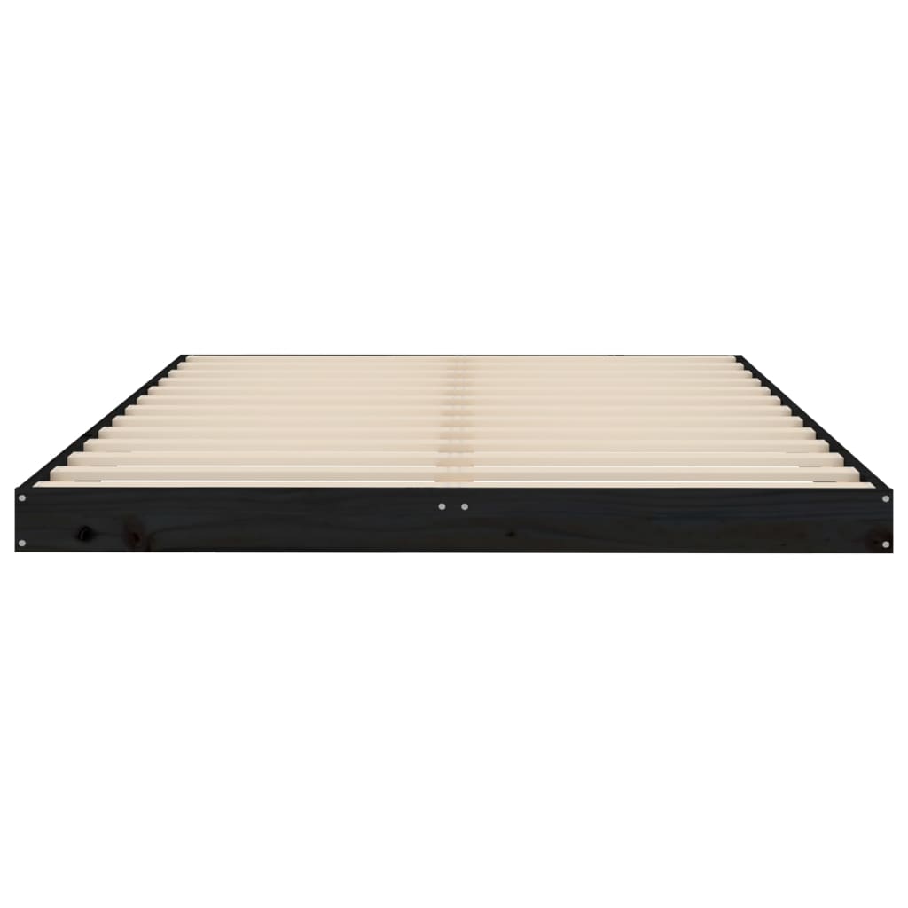 Giroletto Nero 120x190 cm Small Double Legno Massello di Pino - homemem39