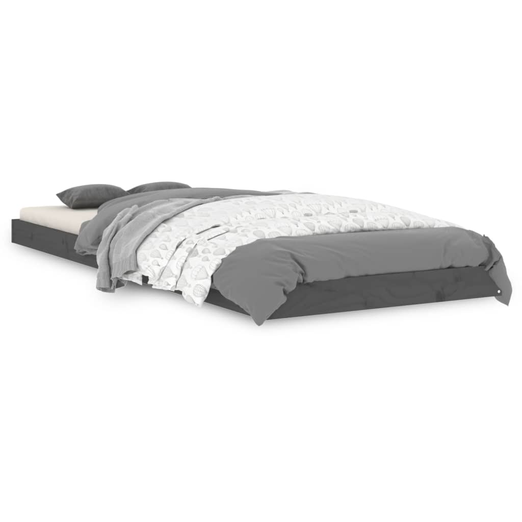 Giroletto Grigio 75x190 cm Small Single Legno Massello di Pino - homemem39