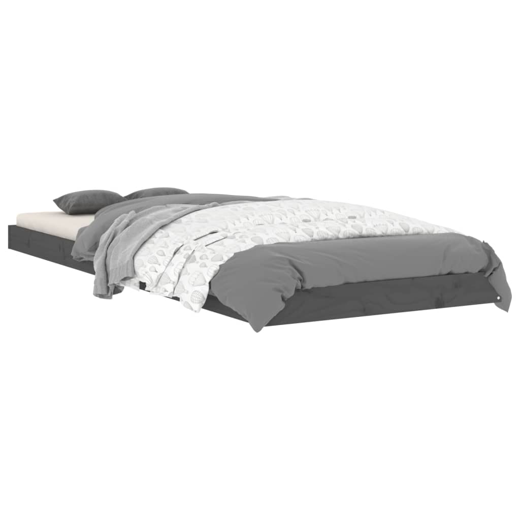 Giroletto Grigio 75x190 cm Small Single Legno Massello di Pino - homemem39