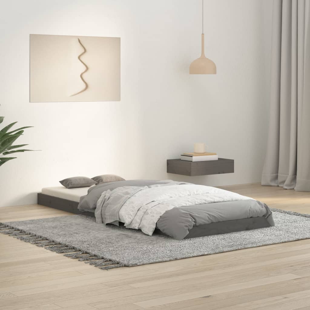 Giroletto Grigio 75x190 cm Small Single Legno Massello di Pino - homemem39