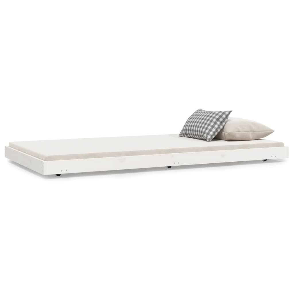 Giroletto senza Materasso Bianco 100x200 cm Legno Massello Pino - homemem39