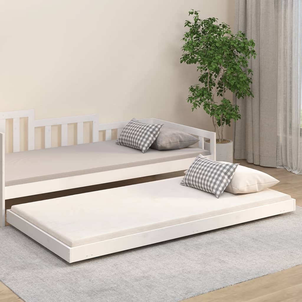 Giroletto senza Materasso Bianco 100x200 cm Legno Massello Pino - homemem39