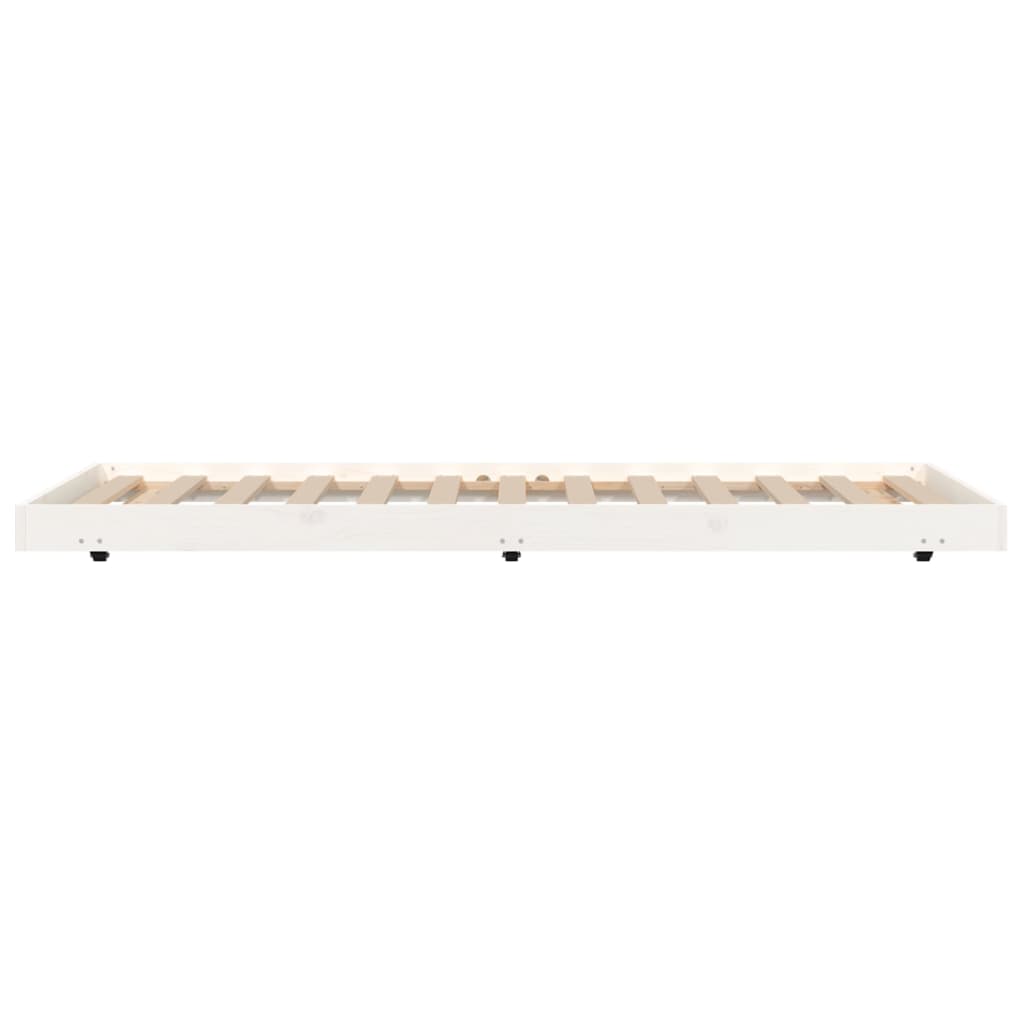 Giroletto senza Materasso Bianco 75x190 Legno Massello di Pino - homemem39