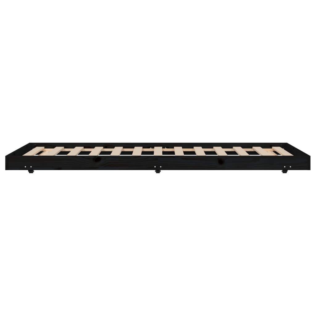 Giroletto Nero 75x190 cm in Legno Massello di Pino - homemem39