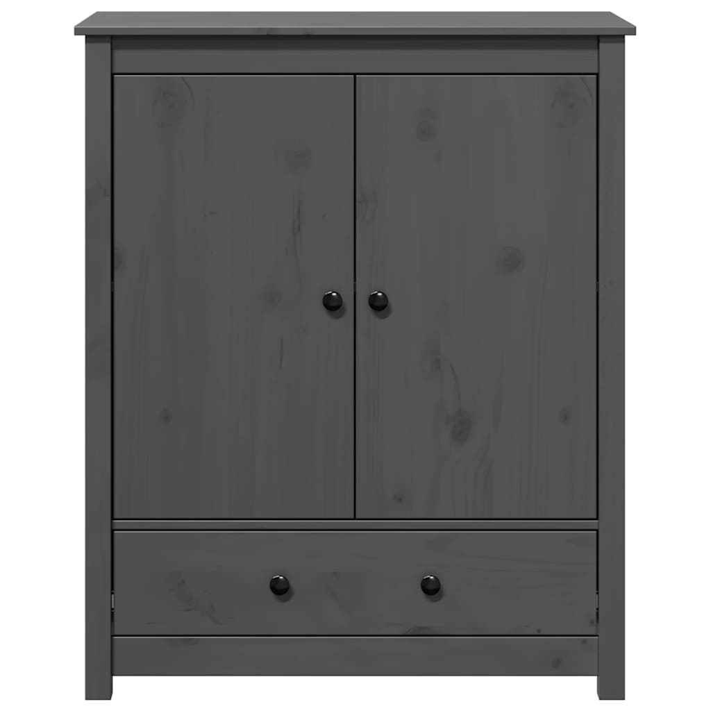 Credenza Grigia 83x41,5x100 cm in Legno Massello di Pino - homemem39