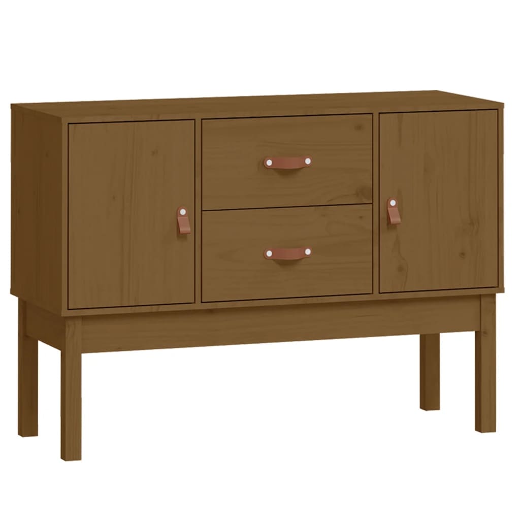 Credenza Marrone Ambra 110x40x78 cm in Legno Massello di Pino - homemem39