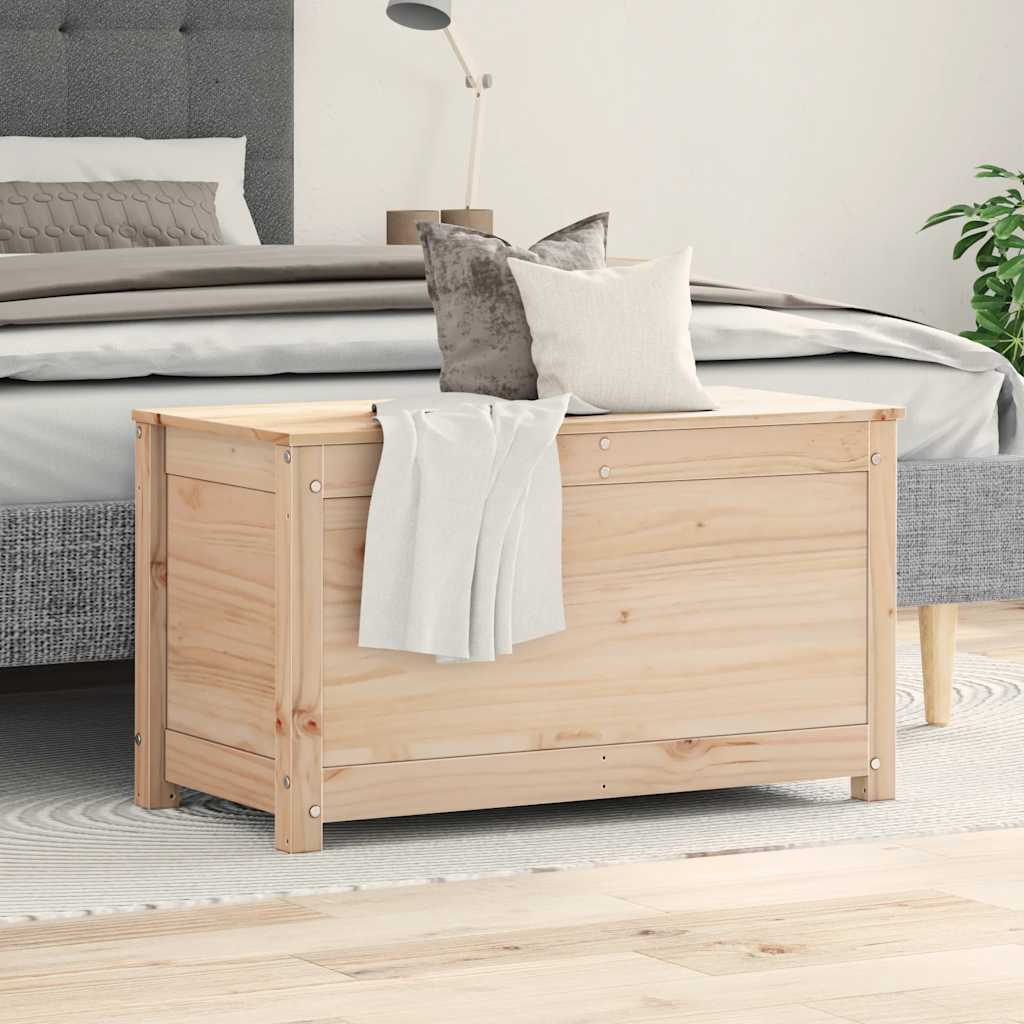 Contenitore Portaoggetti 80x40x45,5cm Legno Massello Pino - homemem39