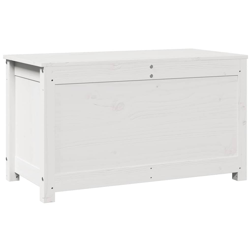 Contenitore Portaoggetti Bianco 80x40x45,5cm Massello di Pino - homemem39