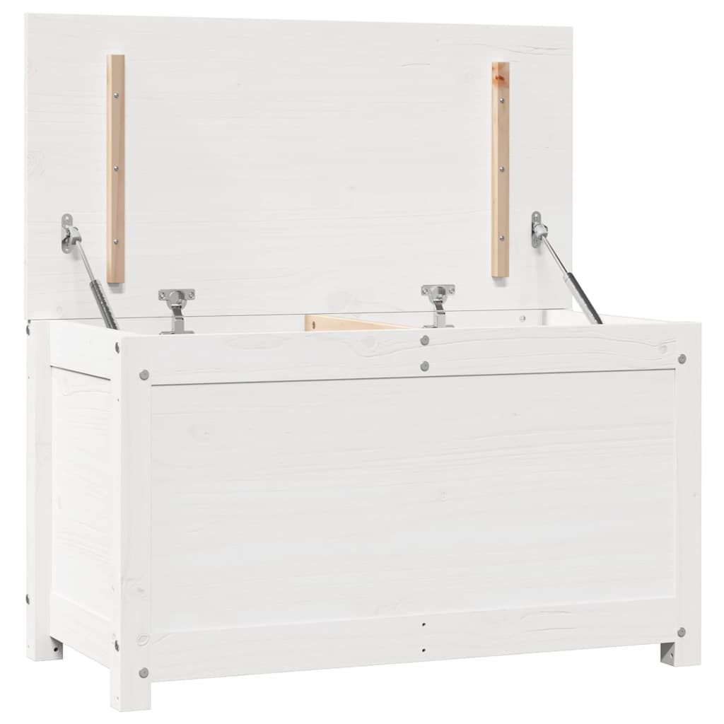 Contenitore Portaoggetti Bianco 80x40x45,5cm Massello di Pino - homemem39