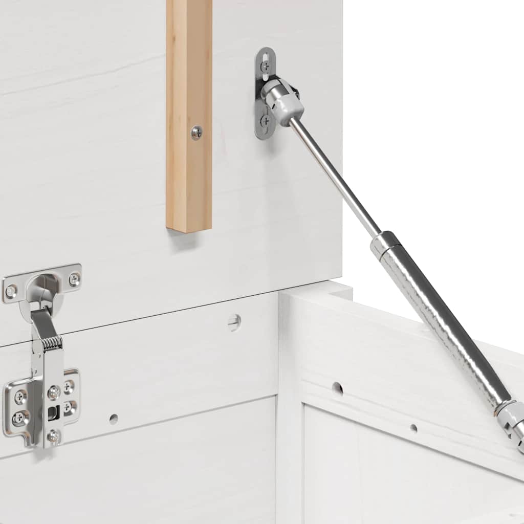 Contenitore Portaoggetti Bianco 80x40x45,5cm Massello di Pino - homemem39