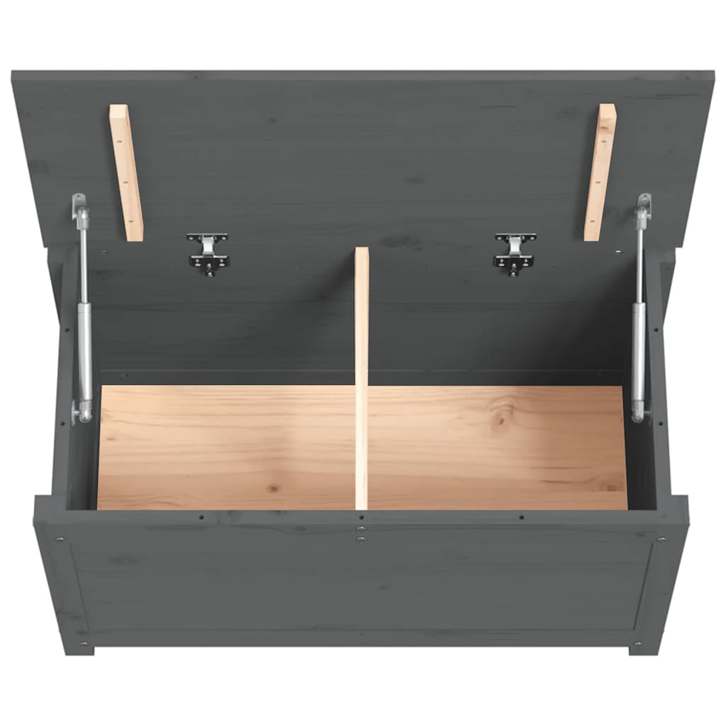 Contenitore Portaoggetti Grigio 80x40x45,5cm Massello di Pino - homemem39