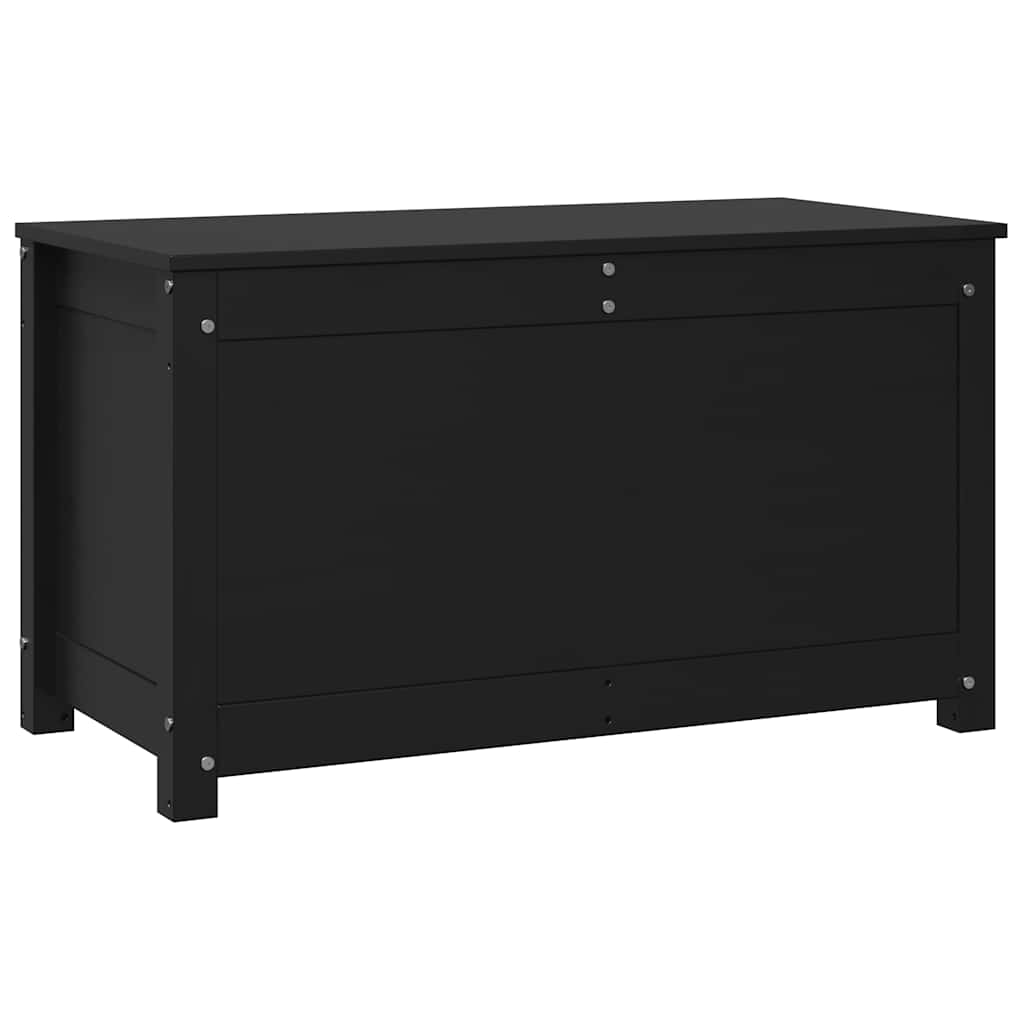 Contenitore Portaoggetti Nero 80x40x45,5cm Legno Massello Pino - homemem39