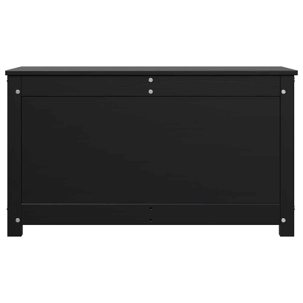 Contenitore Portaoggetti Nero 80x40x45,5cm Legno Massello Pino - homemem39