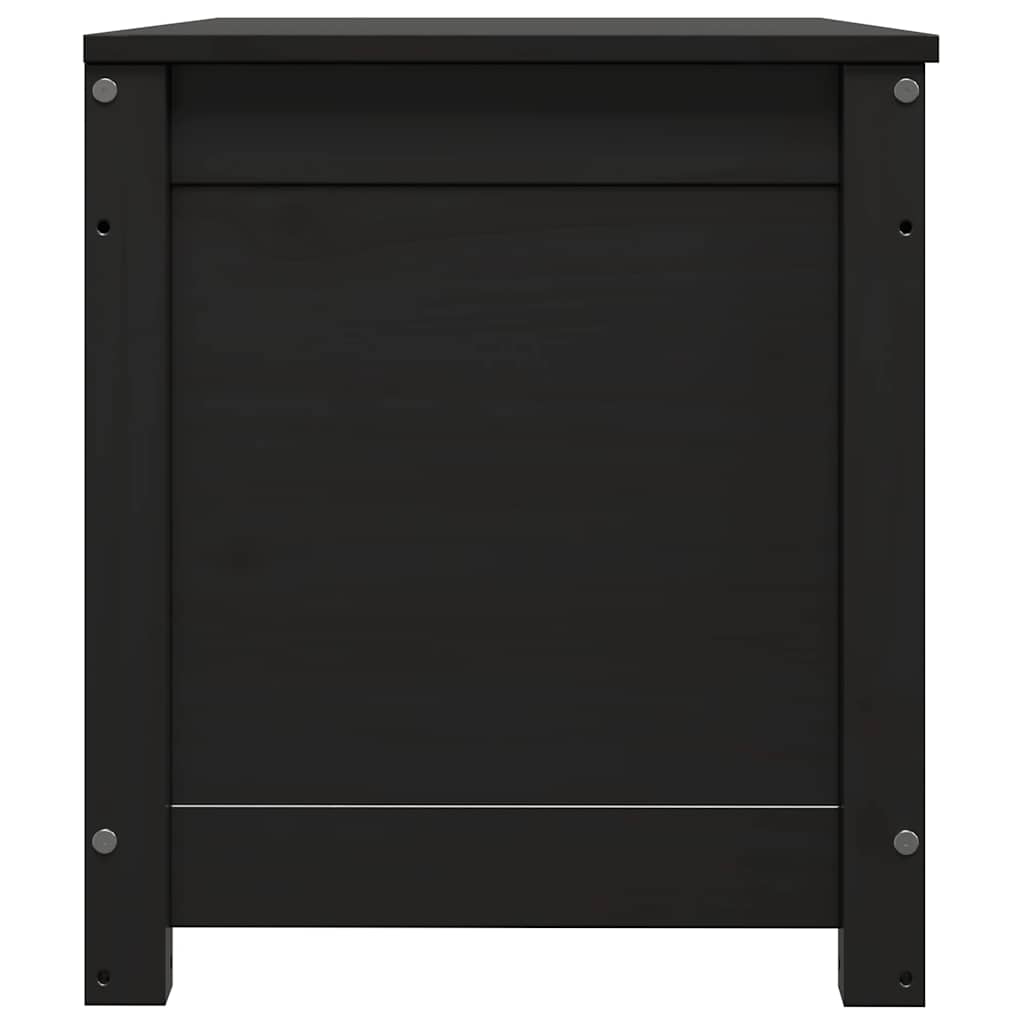 Contenitore Portaoggetti Nero 80x40x45,5cm Legno Massello Pino - homemem39