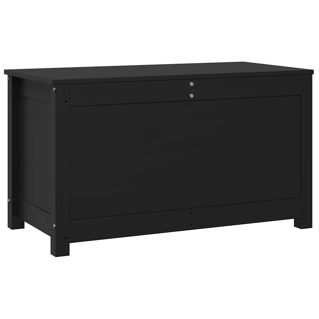 Contenitore Portaoggetti Nero 80x40x45,5cm Legno Massello Pino - homemem39