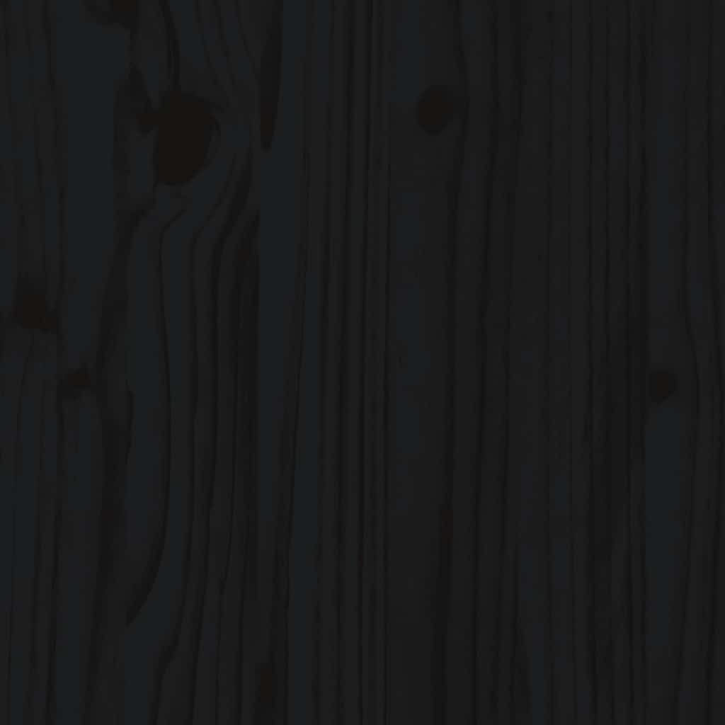 Contenitore Portaoggetti Nero 80x40x45,5cm Legno Massello Pino - homemem39