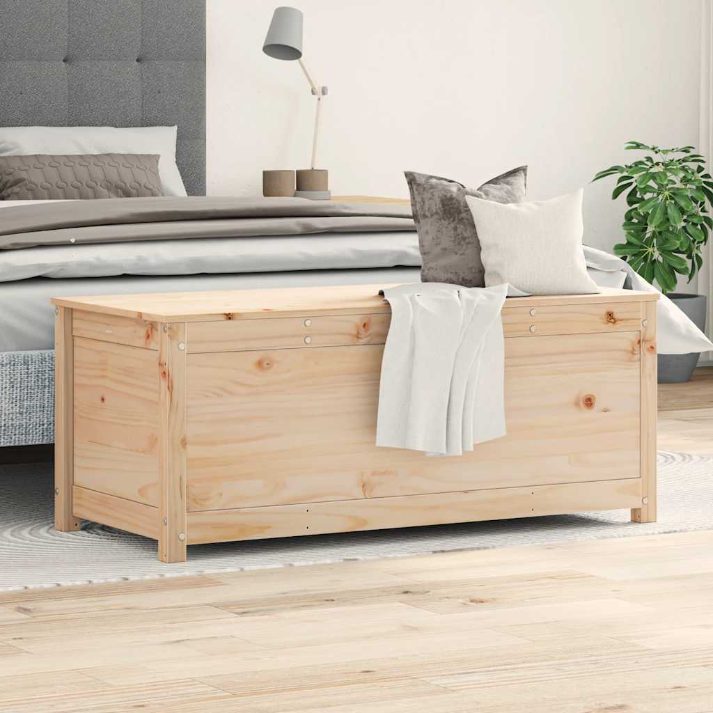 Contenitore Portaoggetti 110x50x45,5 cm Legno Massello Pino - homemem39