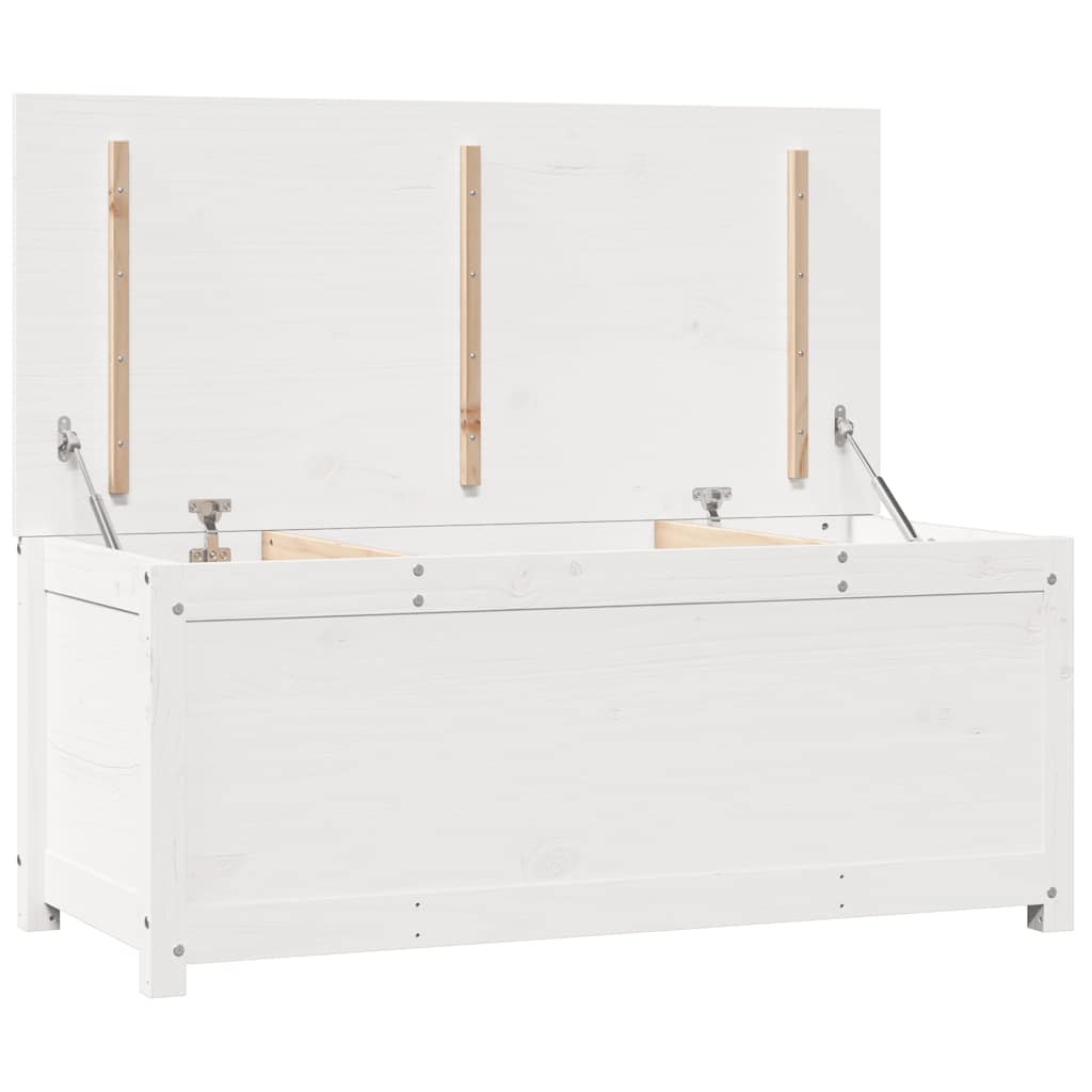 Contenitore Portaoggetti Bianco 110x50x45,5cm Massello di Pino - homemem39