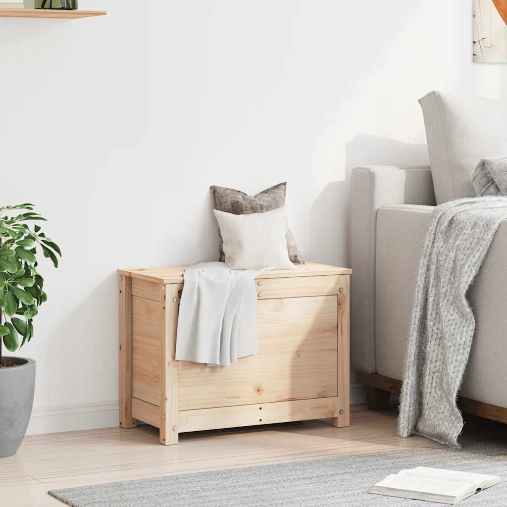 Contenitore Portaoggetti 60x32x45,5 cm Legno Massello Pino - homemem39