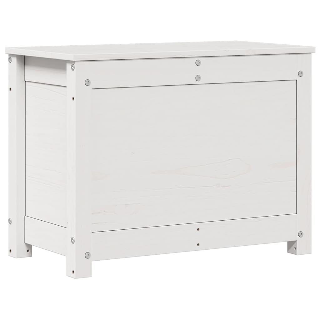 Contenitore Portaoggetti Bianco 60x32x45,5cm Massello di Pino - homemem39
