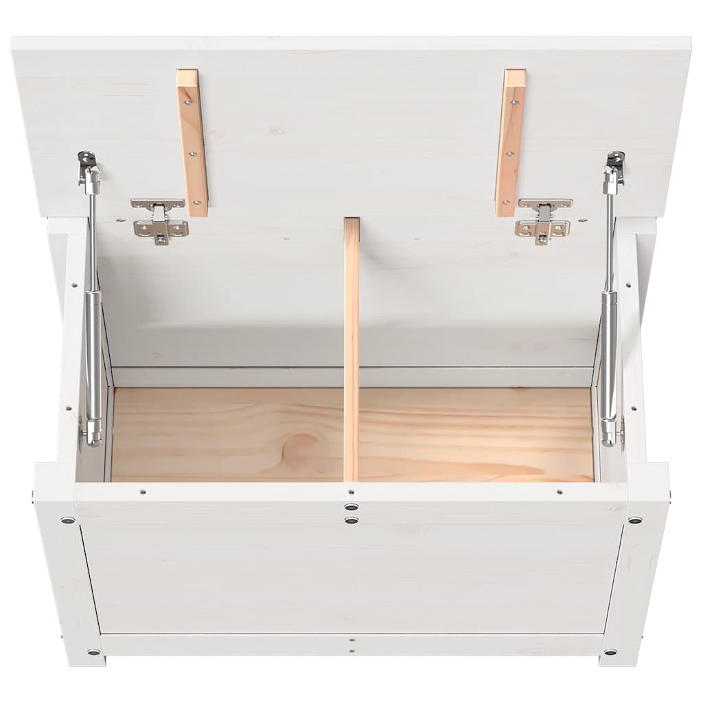 Contenitore Portaoggetti Bianco 60x32x45,5cm Massello di Pino - homemem39