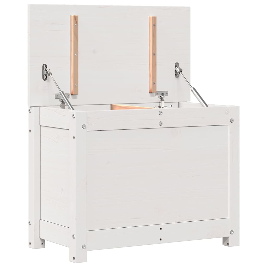 Contenitore Portaoggetti Bianco 60x32x45,5cm Massello di Pino - homemem39